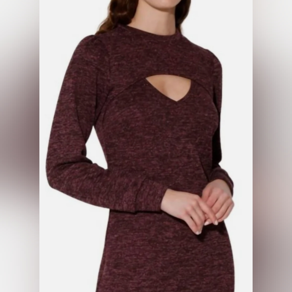 *NWT* Walter Baker 'Fontine' Sparkle Long Sleeve Midi Dress Plum Heather Sz XL